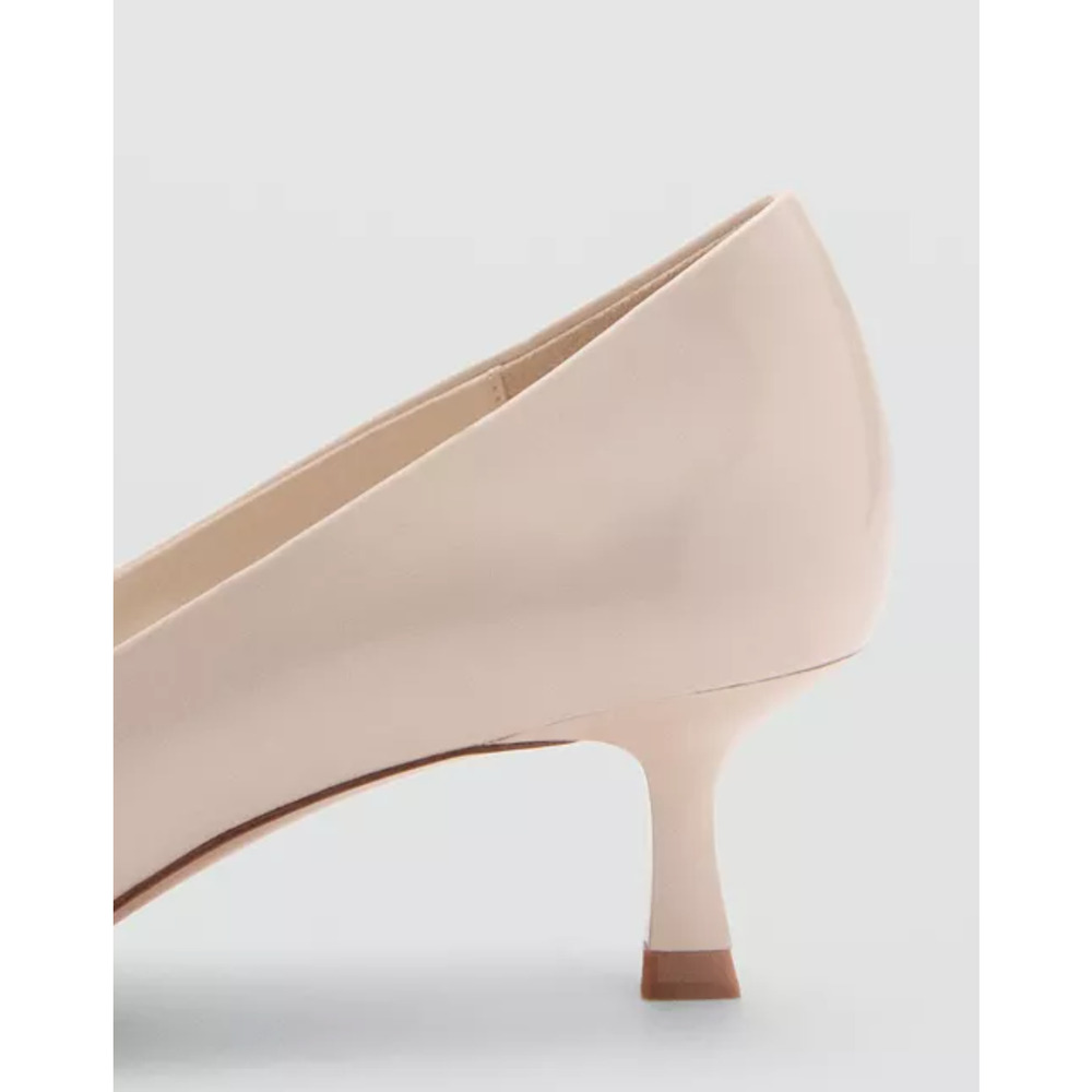 NEW MANGO MNG IVORY PATENT LEATHER EFFECT KITTEN HEELS SHOES SZ 35 US 5 - Picture 5 of 8